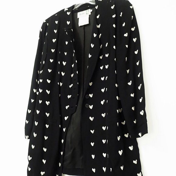 Vintage Milli Heart Print Polka Dot Style Blazer - Picture 2 of 7